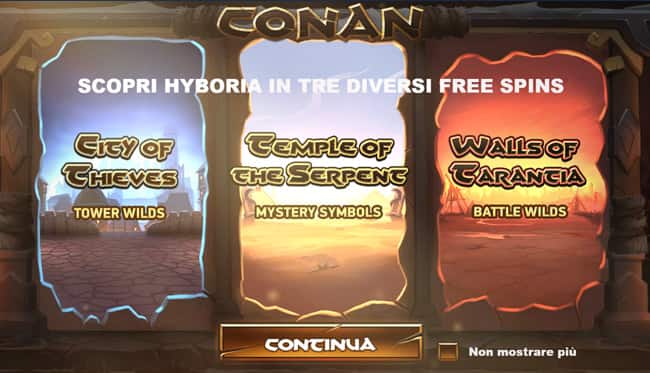 Conan Video Slot VLT online: Tabella dei pagamenti